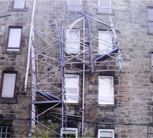employee falls after scaffold collapses