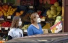 STOCK shopping with face mask