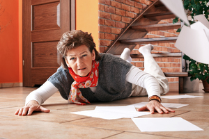 STOCK fall down stairs home accident