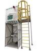GRP ladder platform for emergency tank showers