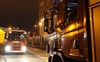 Fire engines at night