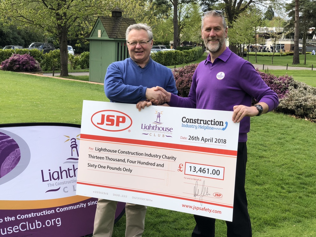 JSP hands over large donation to the Lighthouse Club to support the Construction Industry Helpline
