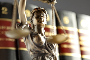 STOCK lady justice law books